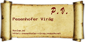 Pesenhofer Virág névjegykártya